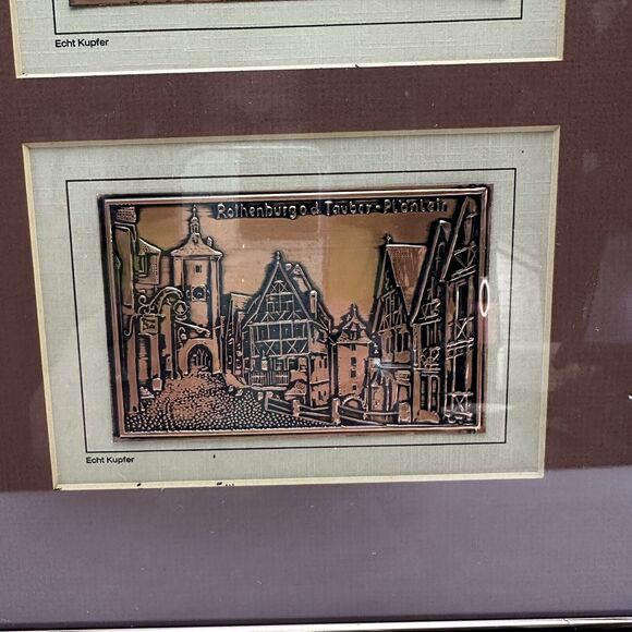 Echt Kupfer VTG W. Germany Copper Travel/Post Card Set of 3 in a Matted Framed‎ - Picture 7 of 14